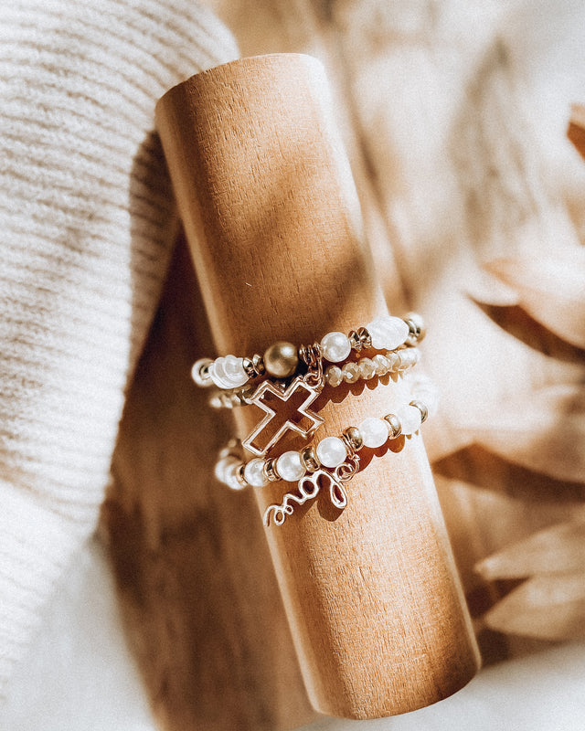 FAITH bracelet set of 3 [pearl]