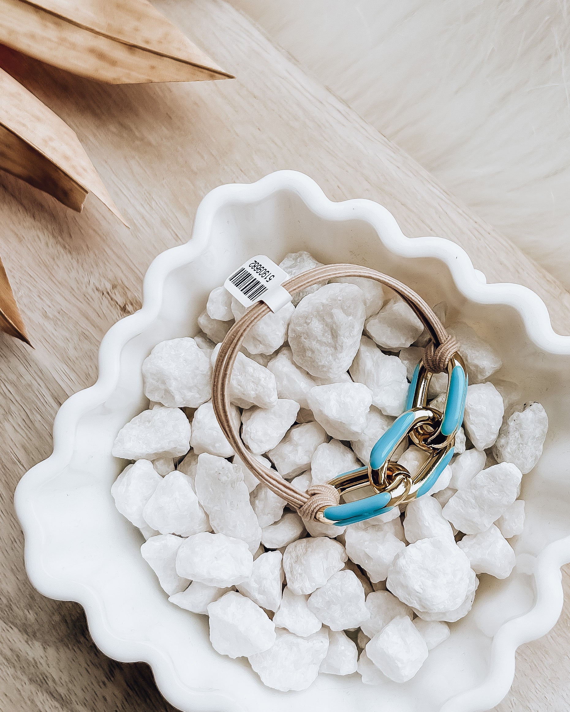 Enamel Bracelet/Hair Tie [gold/blue]