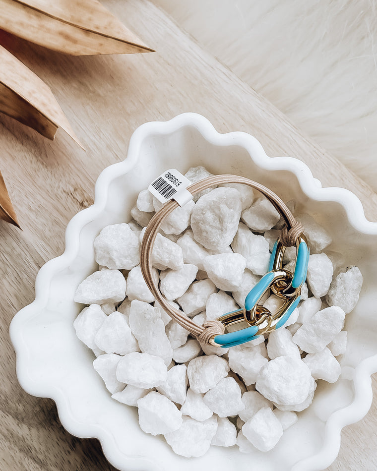 Enamel Bracelet/Hair Tie [gold/blue]