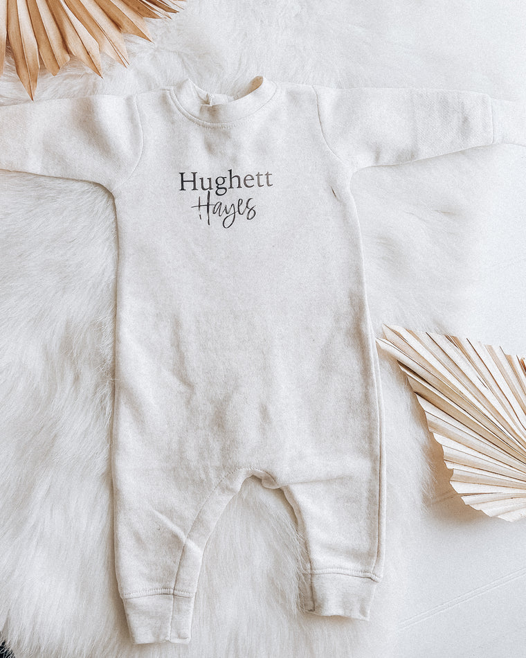 CUSTOM baby Name Sweatshirt Onesie [oatmeal]
