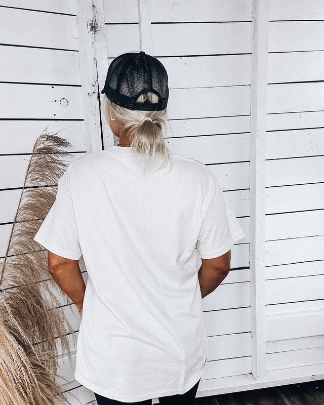Check Your Happy Tee [ivory/blk]