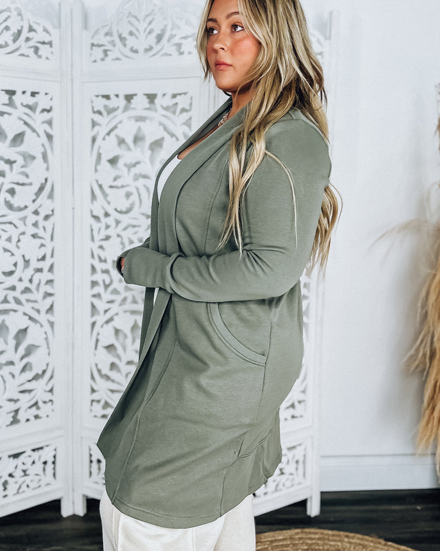 Smooth as Butter Long Sleeve Cardigan [basil]
