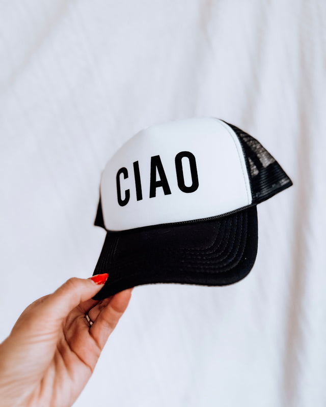 CIAO Trucker Hat [black on white/black]