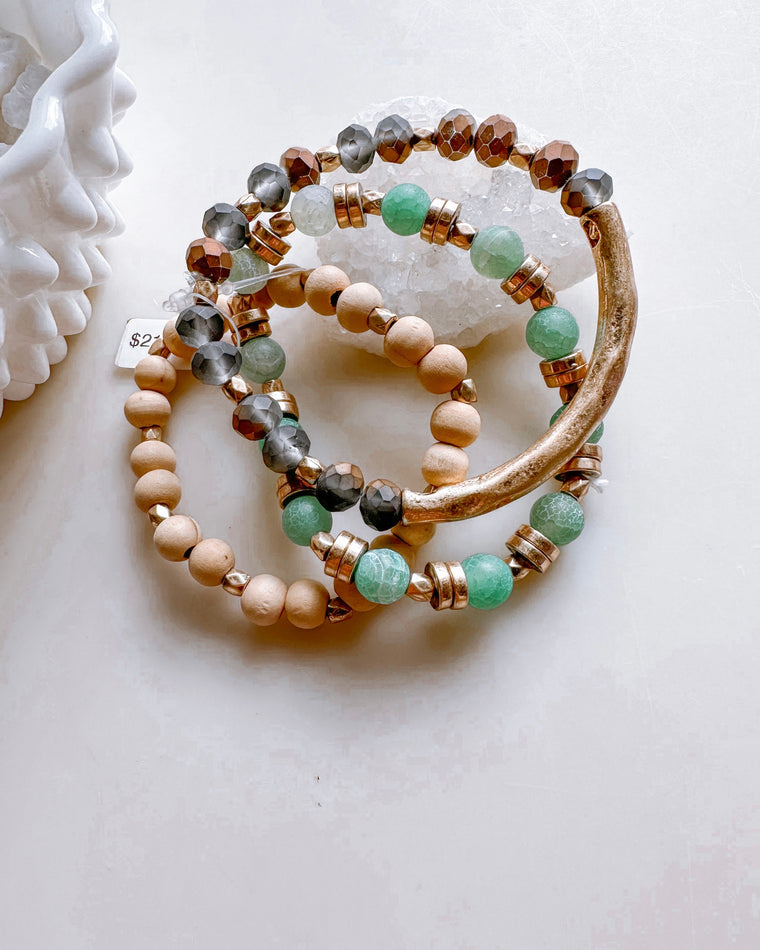 Sea Green Bracelet Set [natural/seafoam]