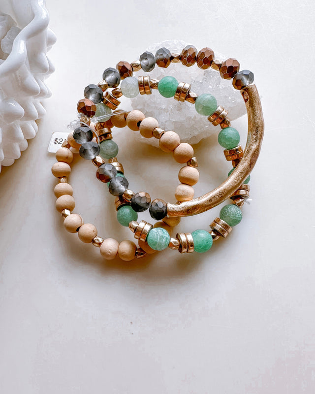 Sea Green Bracelet Set [natural/seafoam]