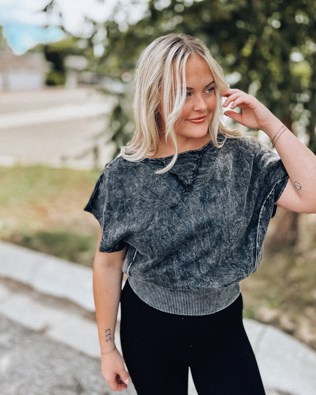 Nova Mineral Washed Top [charcoal]