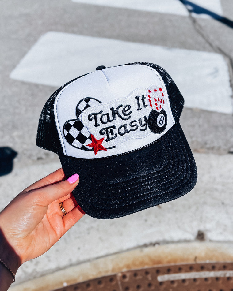 Take it Easy Trucker Hat [black/red]