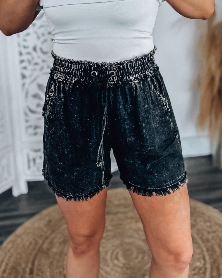 Costal Lined Shorts [washed black]