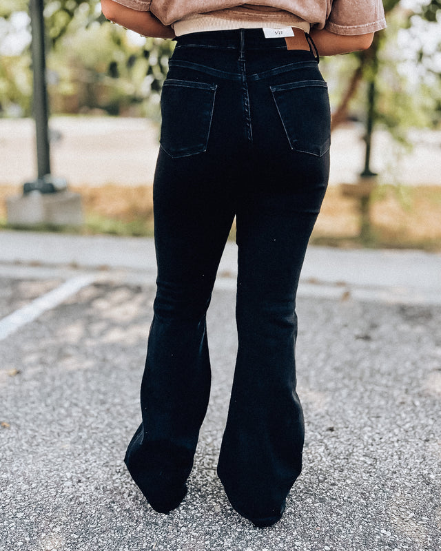 A-List Judy Blue High Waist Tummy Control Flares [black]