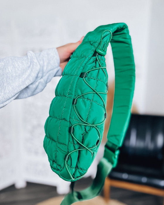 Quilted Puffer Sling Bag [clover green]