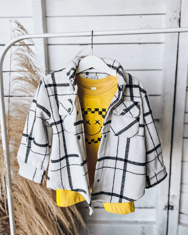 TODDLER Wintry Wonder Shacket [white/blk]