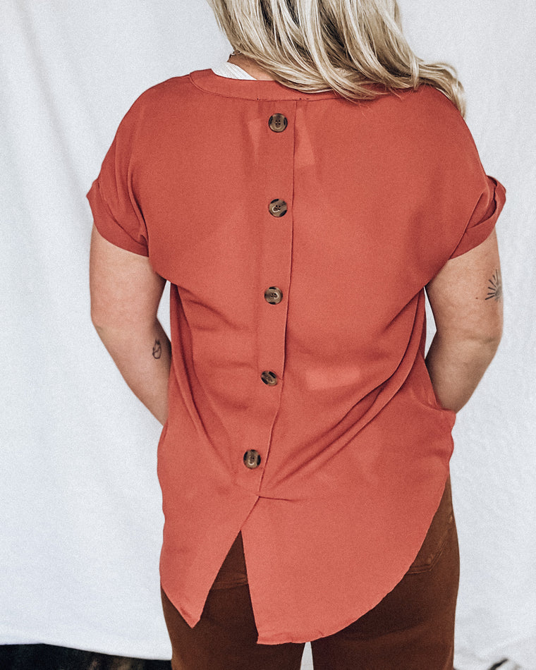 Split Neck Tee [terracotta]