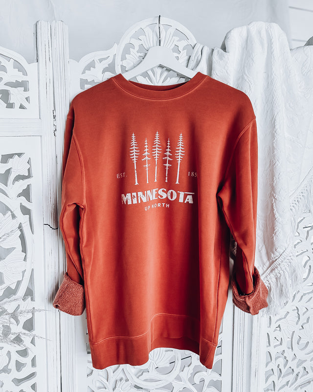 Up North Minnesota Crewneck [burnt orange]