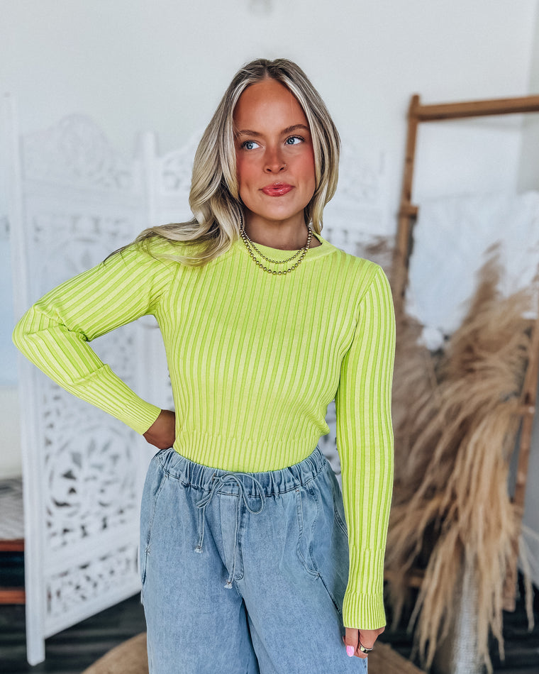 Twist of Lime Sweater Top [lime]