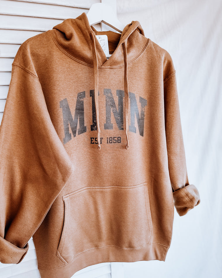 RESTOCKED: MINN EST 1858  Unisex Hoodie [brown/blk]