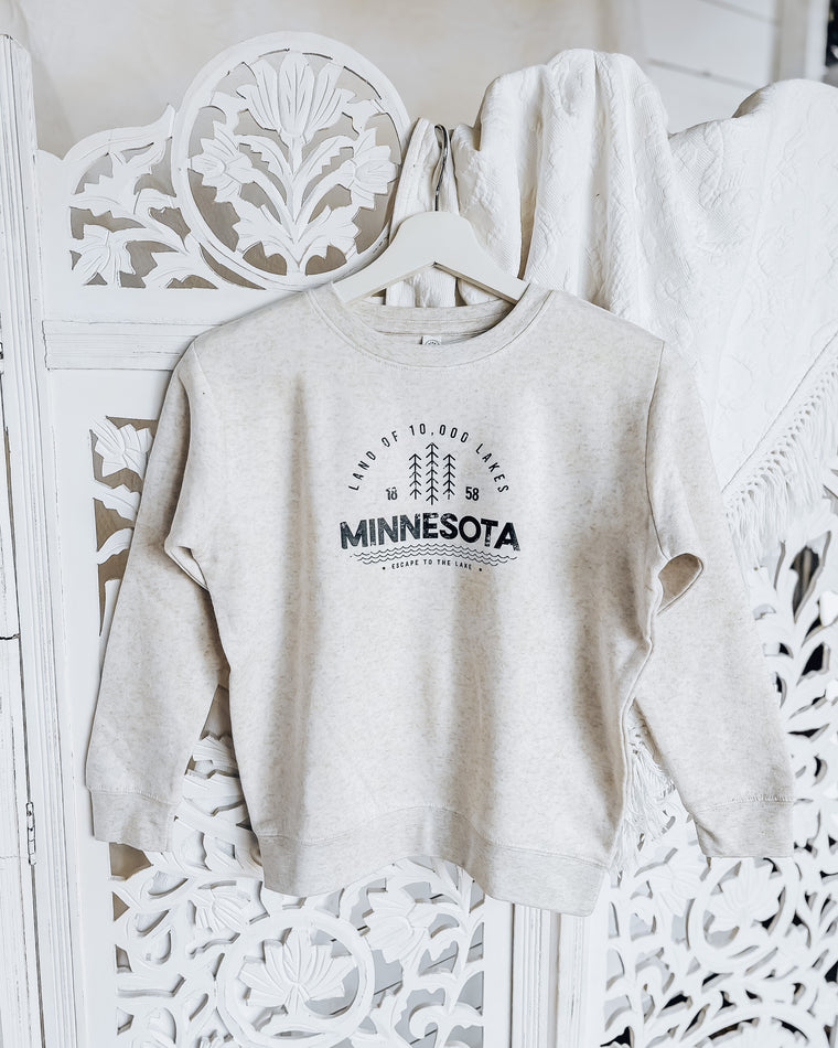 Escape to the lake MN YOUTH Crew [oatmeal]