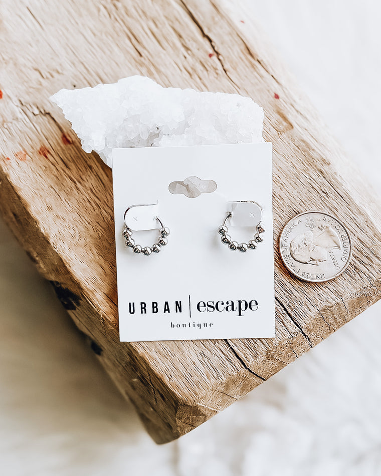 Ball Hoop Earrings [silver]
