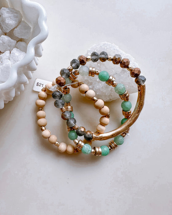 Sea Green Bracelet Set [natural/seafoam]