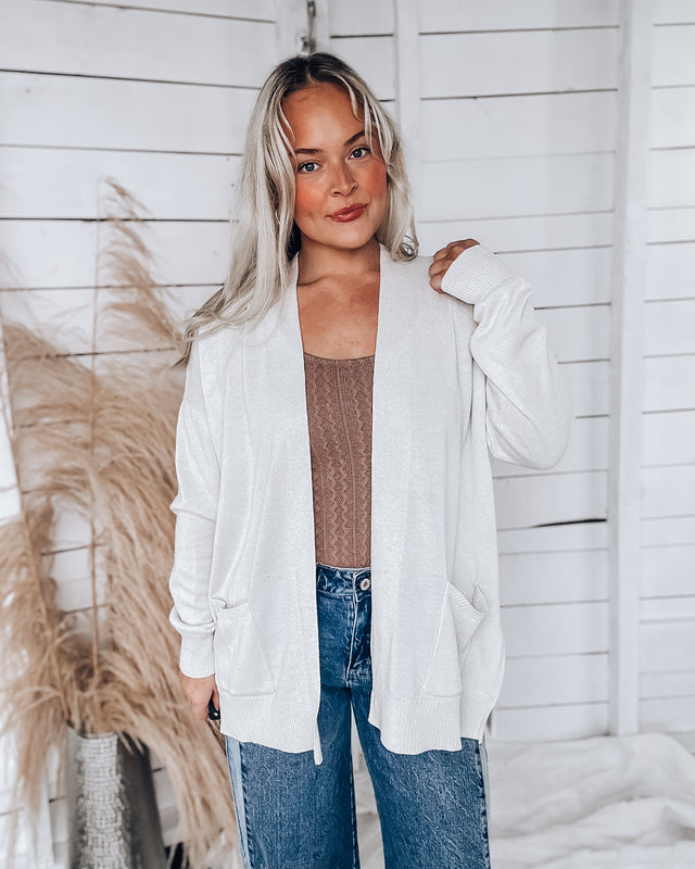 Open Front Cardigan [oatmeal]
