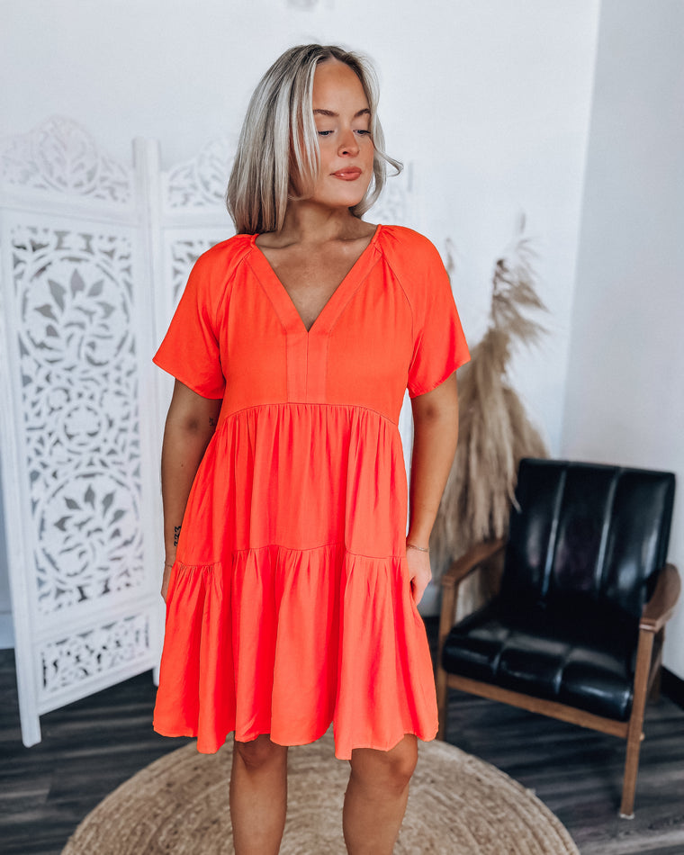 Carmen Tiered Dress [orange]