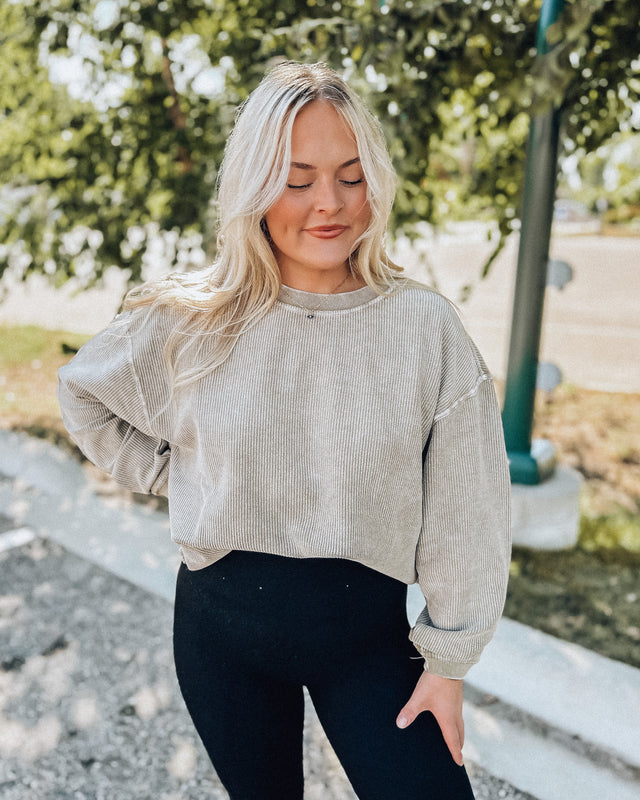 Corded Crewneck Sweatshirt [olive]