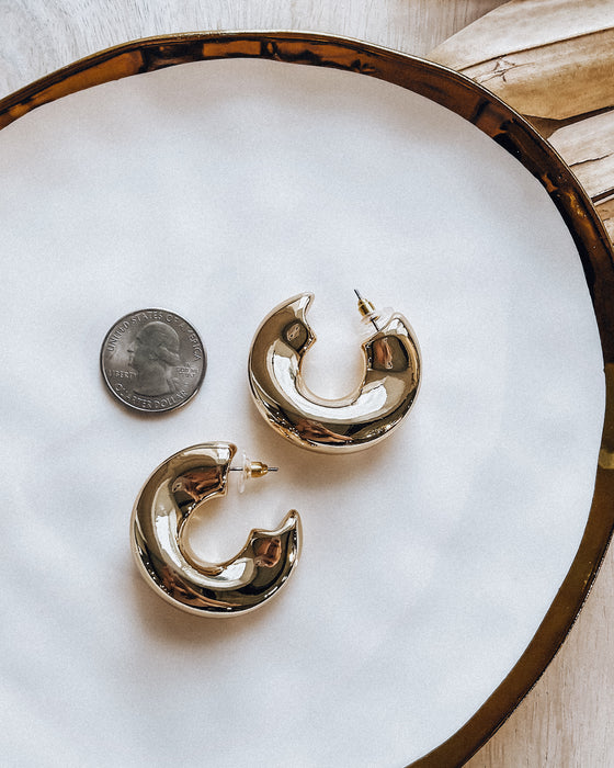 chunky half hoop earrings [gold]