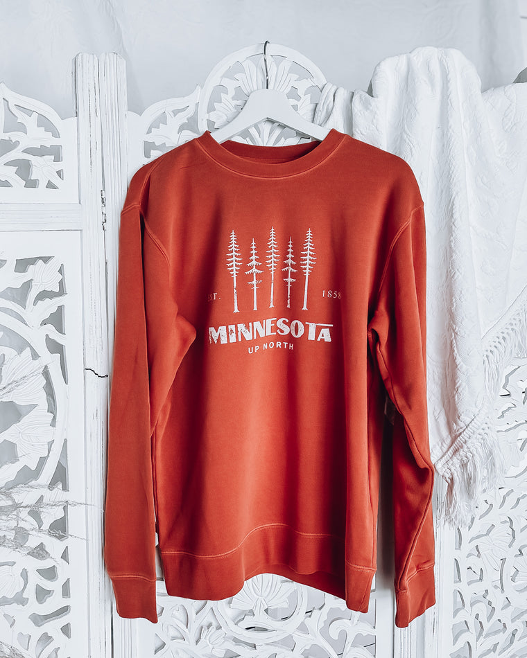 Up North Minnesota Crewneck [burnt orange]