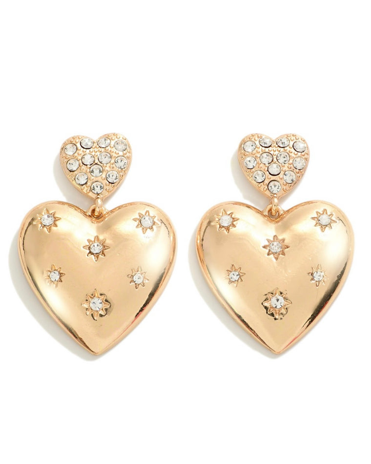 Heart Drop Earrings [gold]