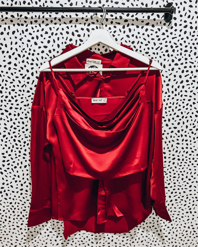 Asheville SET Tank + Blouse [wine]