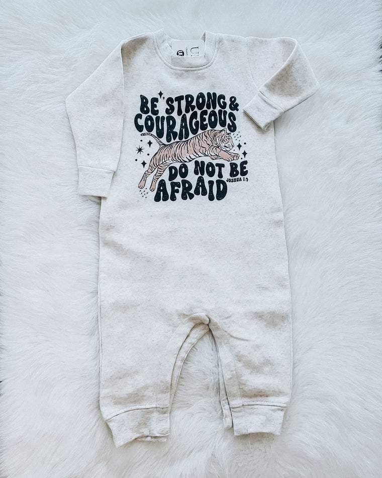 Be Strong Tiger Sweatshirt INFANT Onesie [oatmeal]