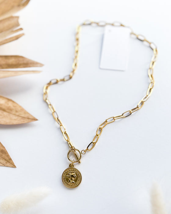 Coin Necklace [18k Gold Plated Stainless Steel]