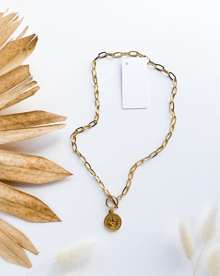 Coin Necklace [18k Gold Plated Stainless Steel]