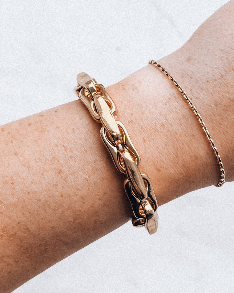 Chunky Metal Stretch Bracelet [gold]