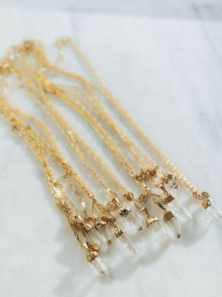 Daze Coin & Quartz Necklace