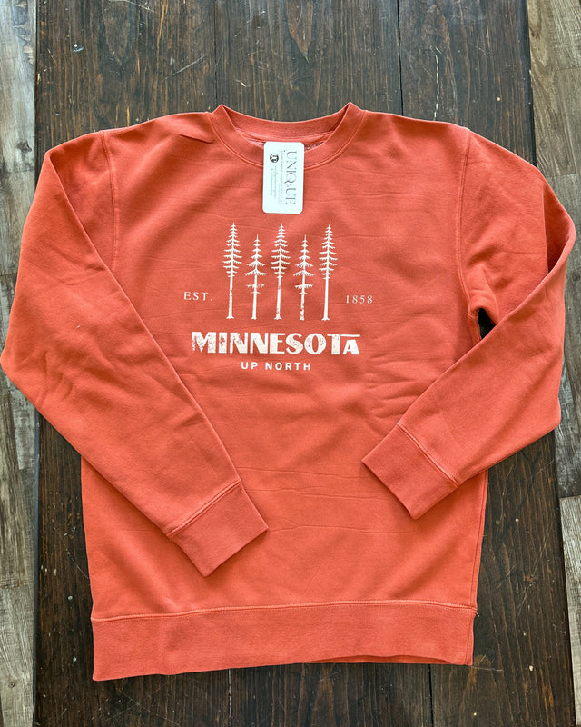 Up North Minnesota Crewneck [burnt orange]