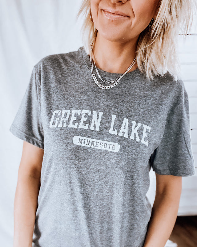 green lake minnesota athletic tee UNISEX [hthr grey/white]