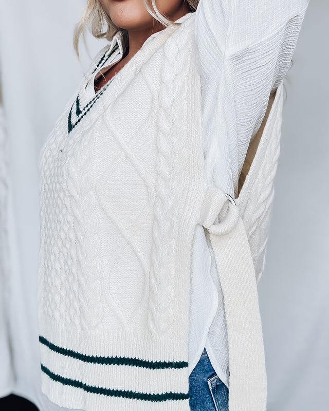 Ivy League Sweater Vest [cream/green]