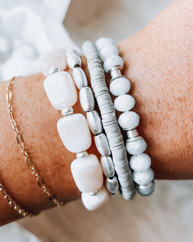 Natural Bracelet Set [natural/silver]