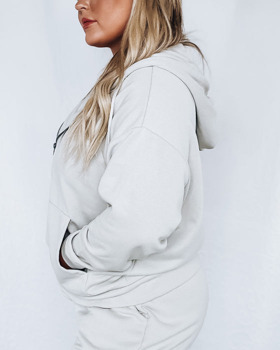 Calm & Collected Zip Up Hoodie [smokey taupe]