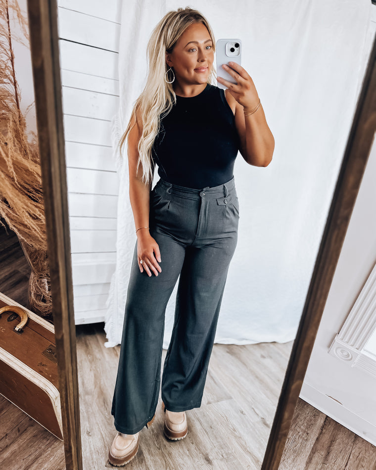 Wide Leg Trousers [charcoal]