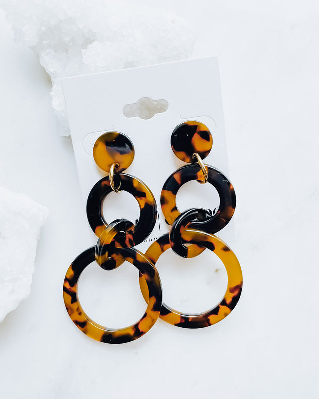 Circle Dangle Earrings [tortoise]