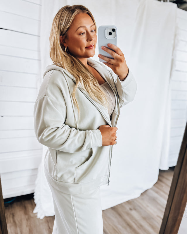 Calm & Collected Zip Up Hoodie [smokey taupe]