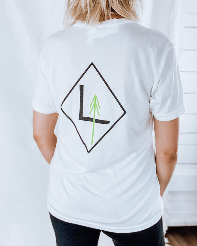 lone tree diamond unisex white tshirt