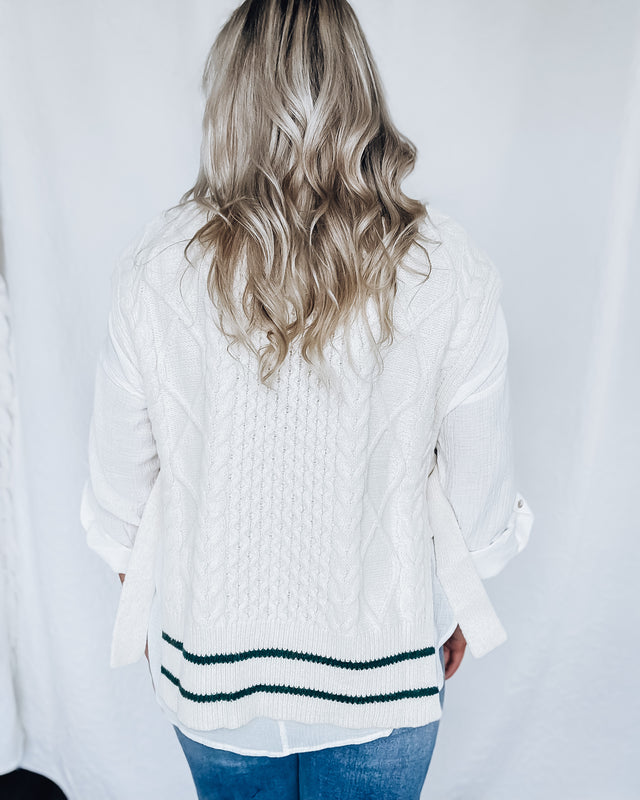 Ivy League Sweater Vest [cream/green]