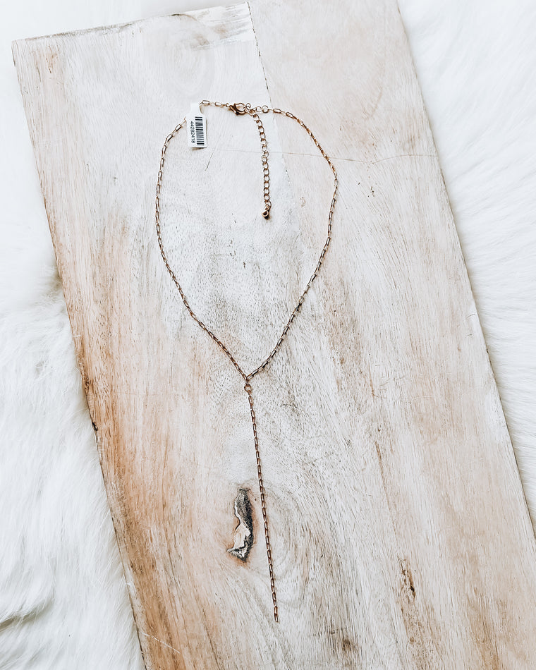 Y Chain Necklace  [gold]