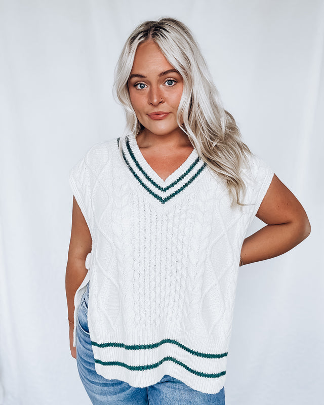 Ivy League Sweater Vest [cream/green]