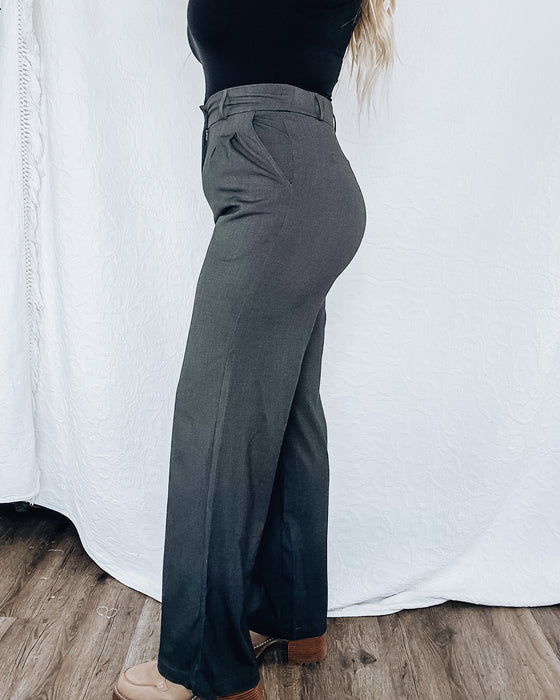 Wide Leg Trousers [charcoal]