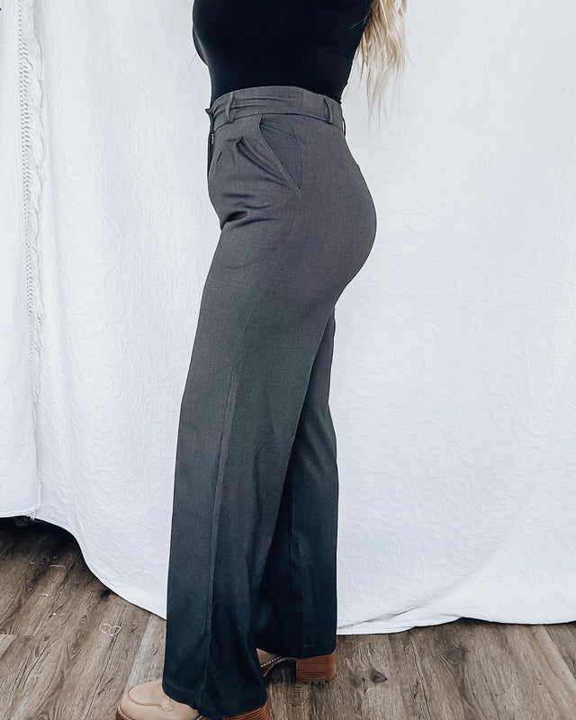 Wide Leg Trousers [charcoal]