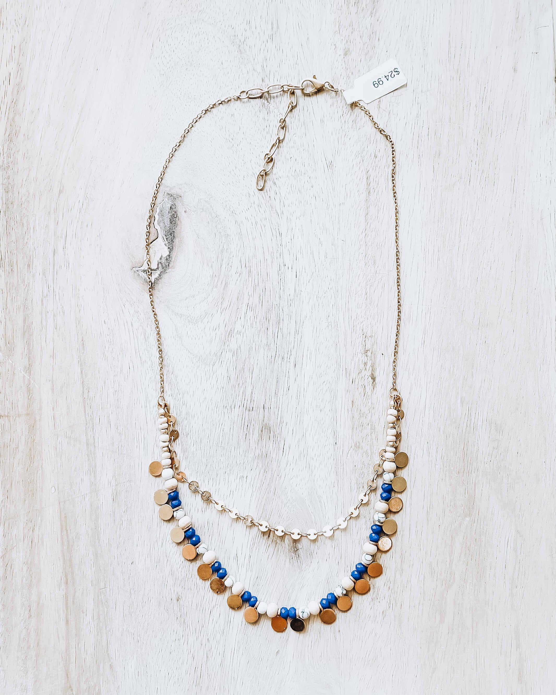 Lost Treasure Layered Necklace [gold/royal blue]