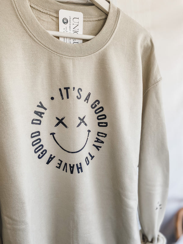 it's a good day sweatshirt [sand & black]